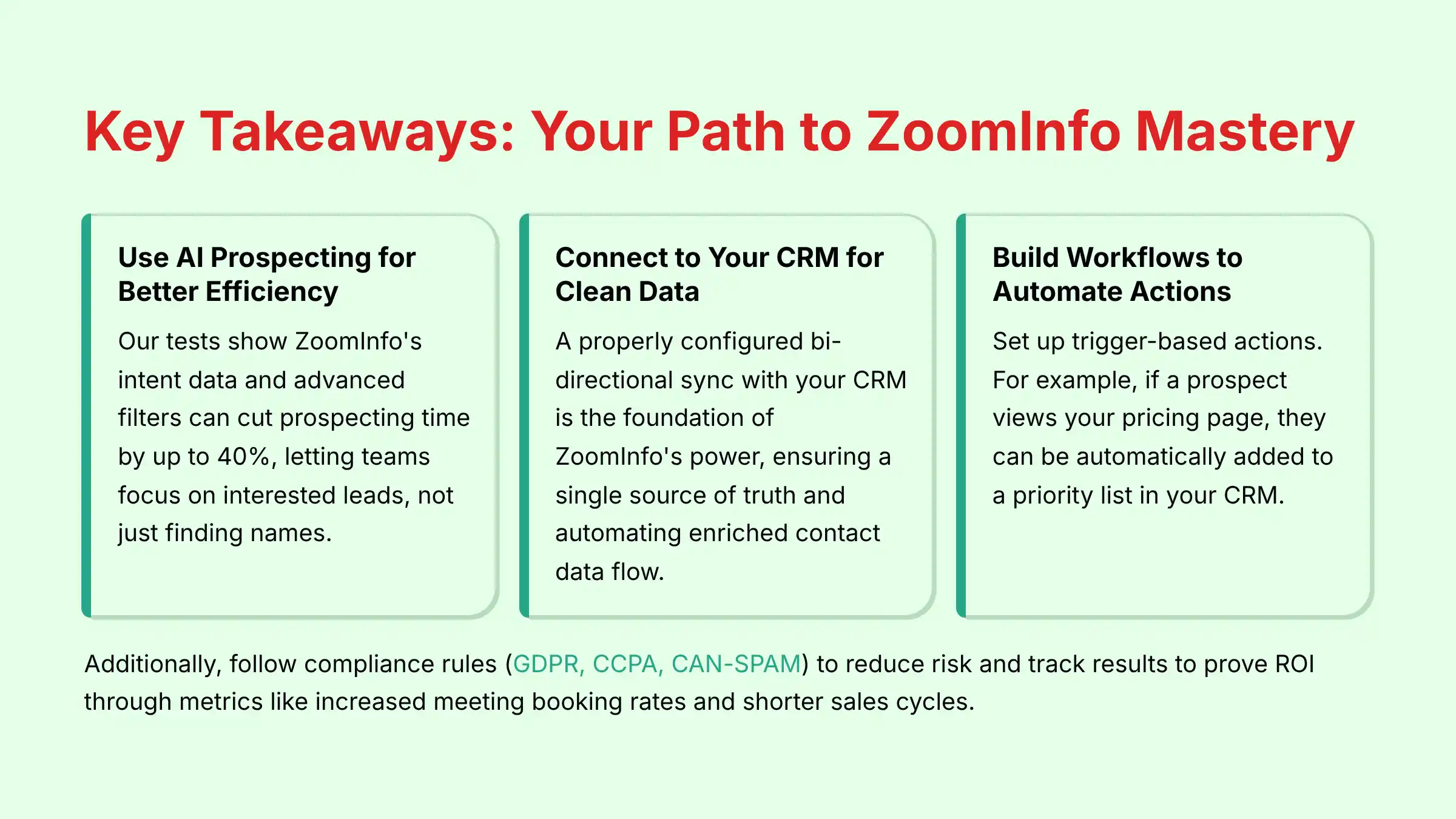 Key Takeaways: Your Path to ZoomInfo Mastery