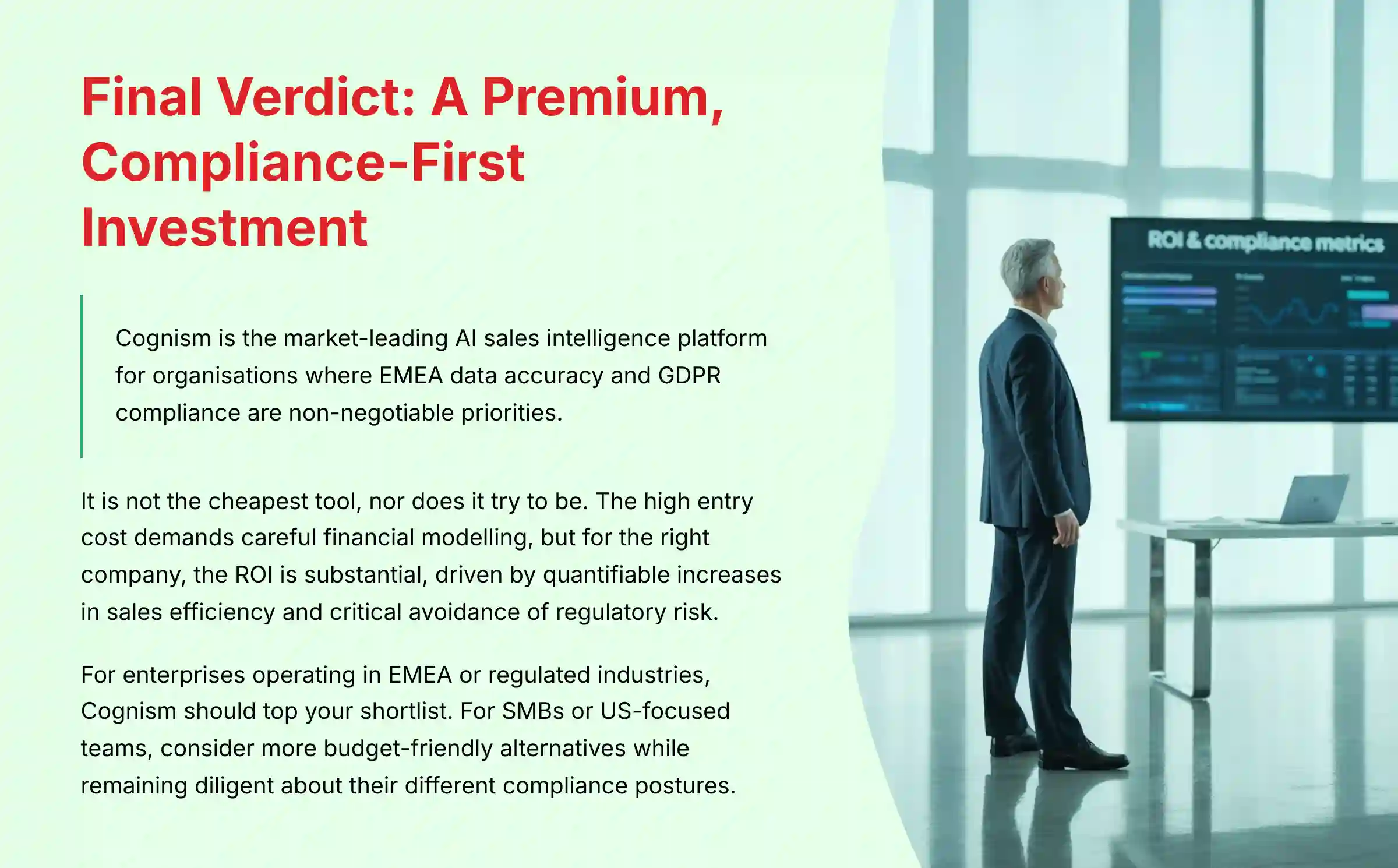 Final Verdict Premium Compliance First Investment