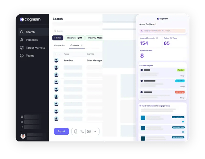 Cognism interface dashboard