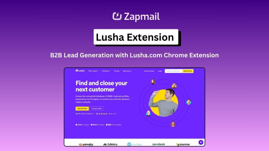 Lusha Chrome Extension Interface