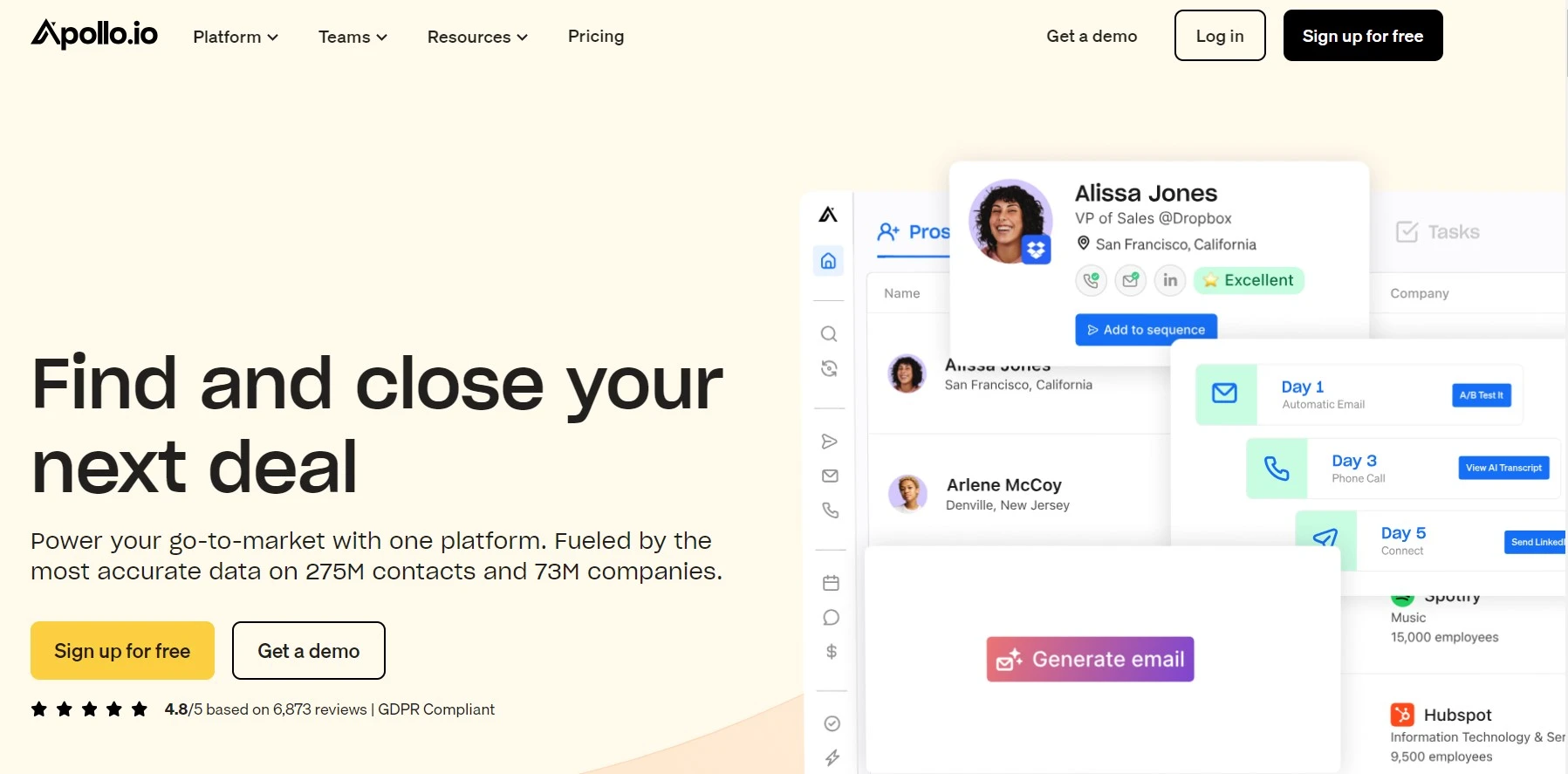 Apollo.io Platform Interface