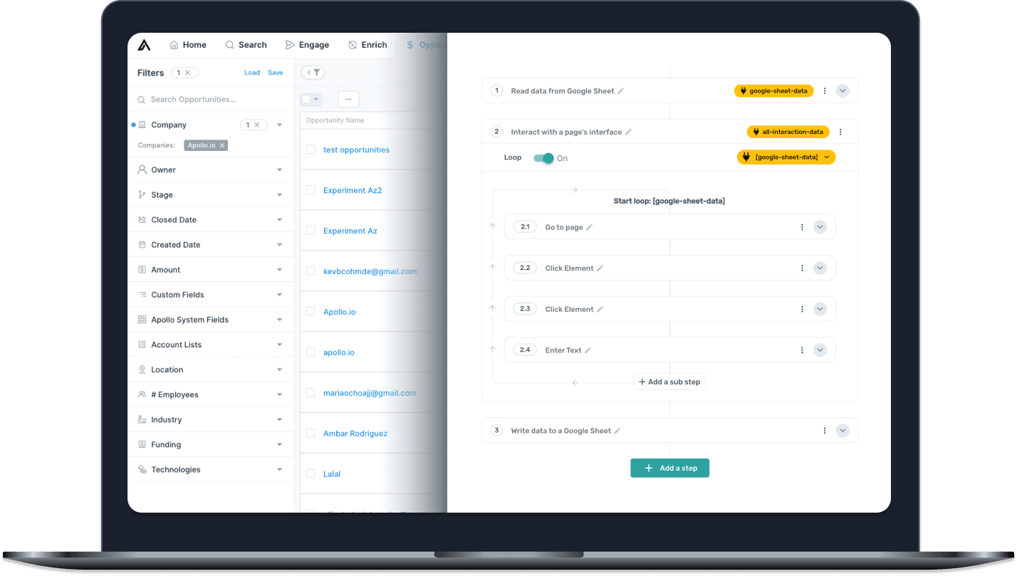 Apollo.io Platform Interface