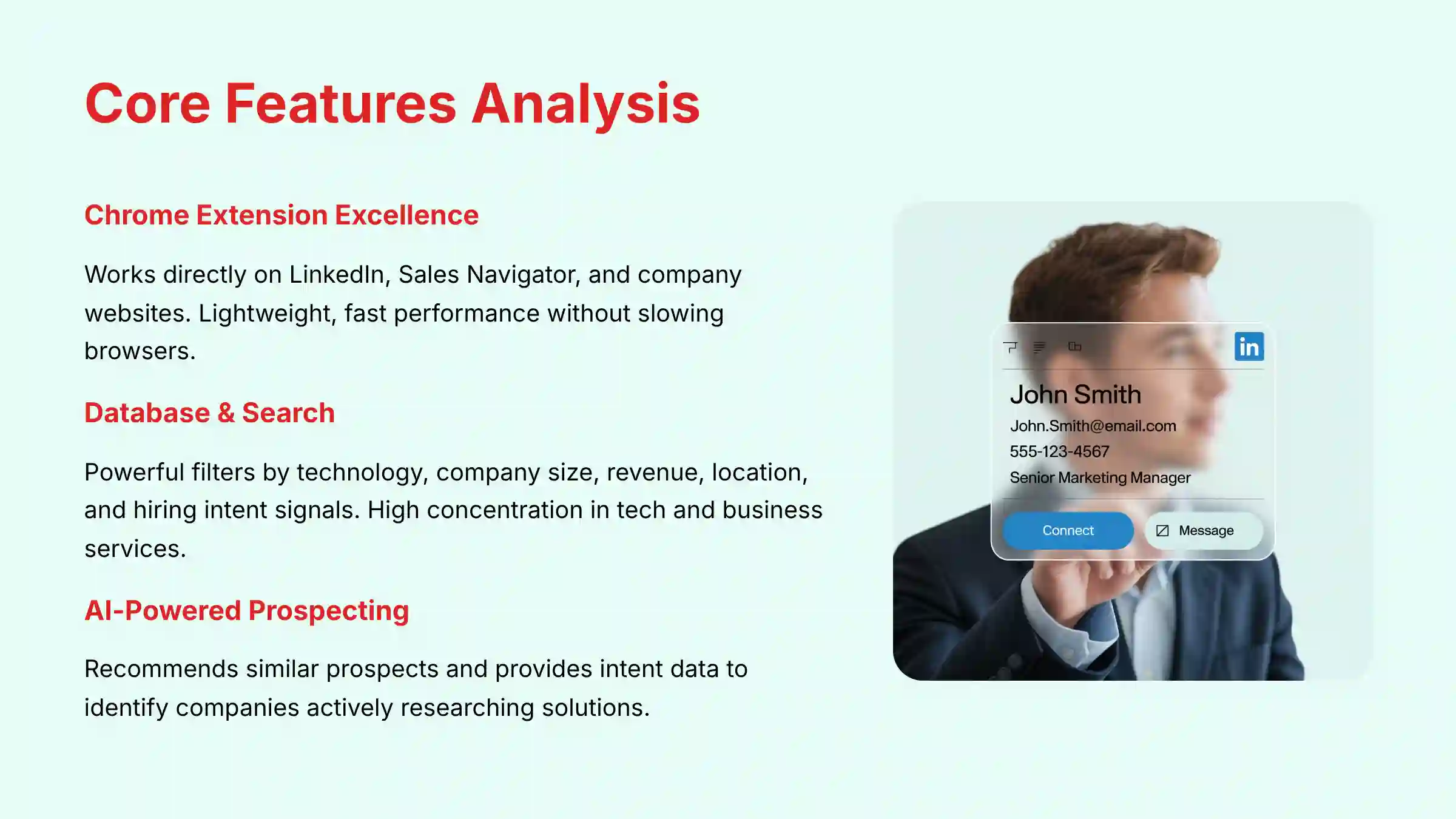 Lusha Core Features Analysis
