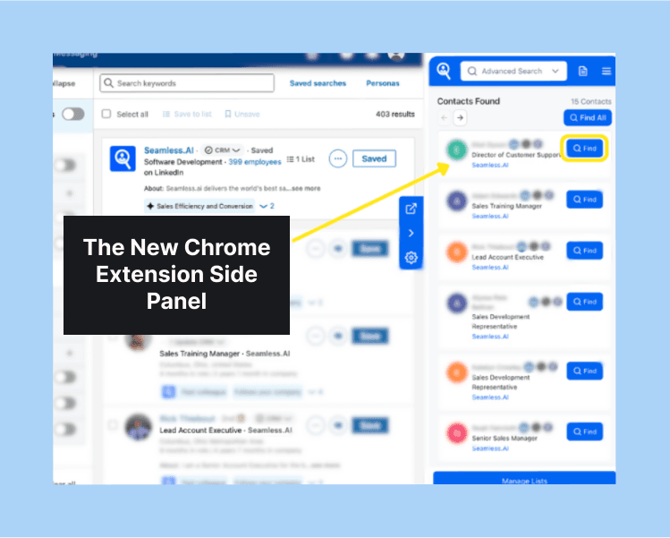 Seamless.AI Chrome Extension Interface