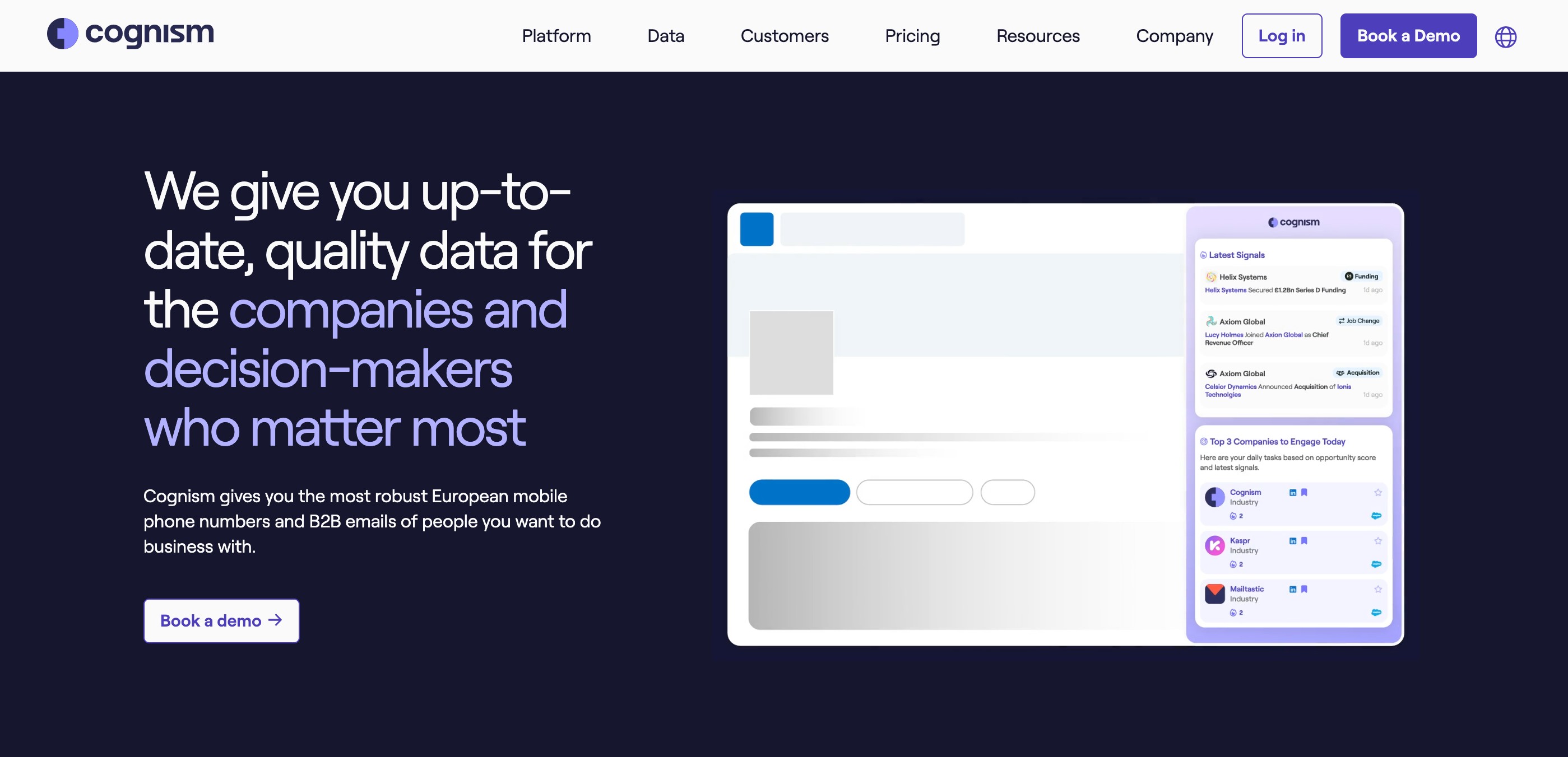 Cognism Platform Screenshot
