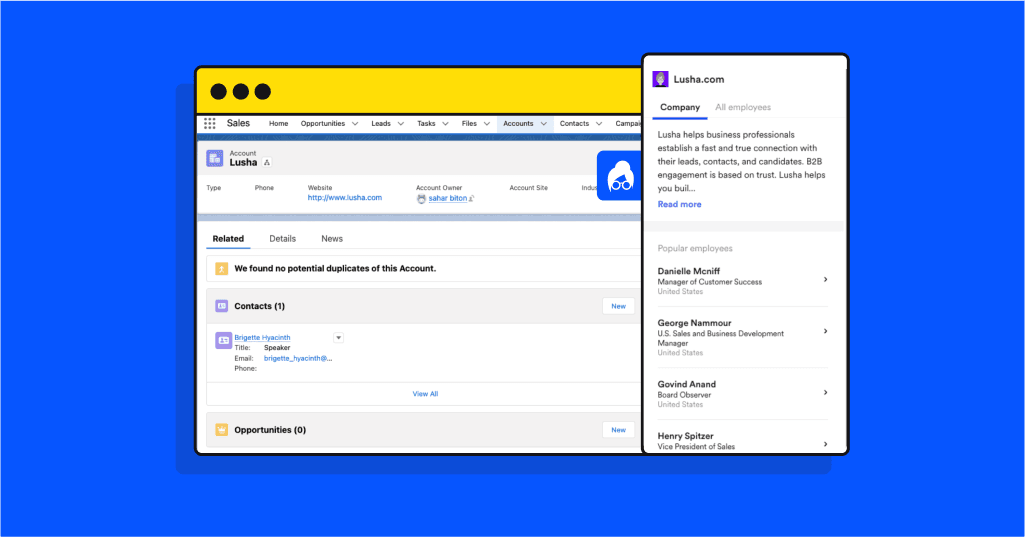 Lusha Salesforce Integration Setup