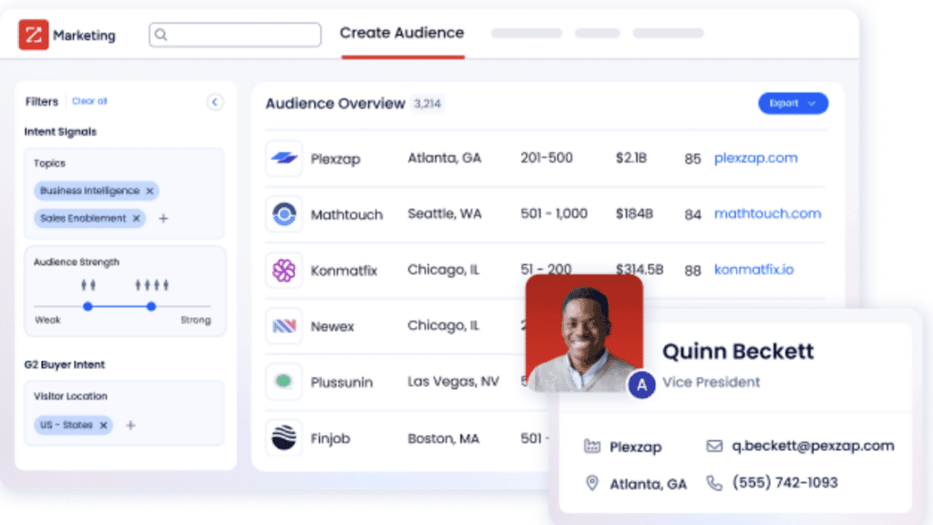 ZoomInfo sales intelligence platform interface