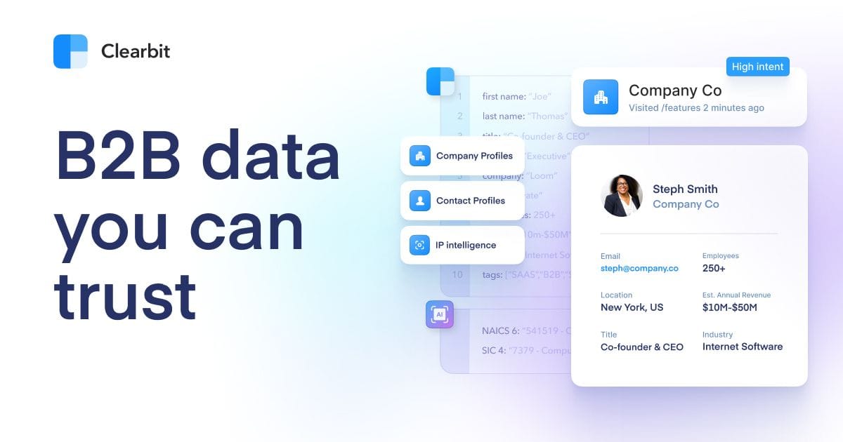 Clearbit AI Sales Intelligence Platform