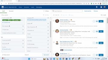 LinkedIn Sales Navigator Dashboard Interface
